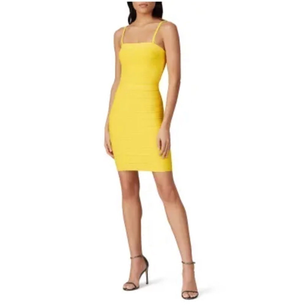 Hervé Léger Yellow Bandage Dress